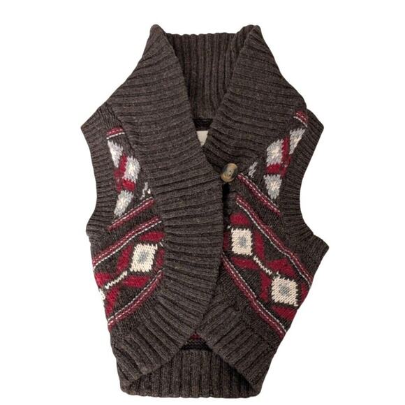 VTG Y2K Abercrombie Fitch Fair Isle Sweater Vest Small Chunky Knit Southwestern - Picture 1 of 9